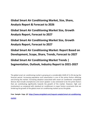 global smart air conditioning market size share