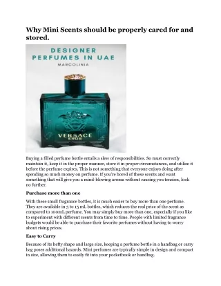 why mini scents should be properly cared