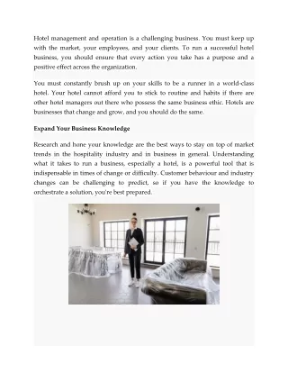 Enhance Your Hotel Management Skill & Become an Expert in Your Field
