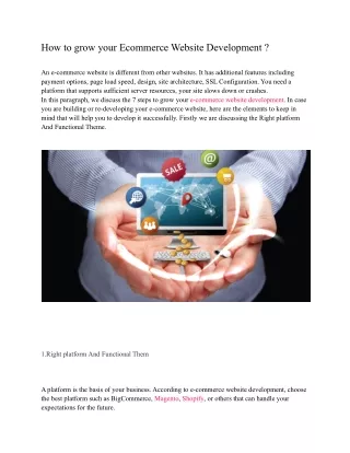 how to grow your ecommerce website development