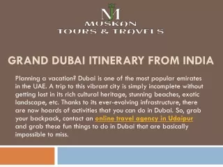 Grand Dubai itinerary from India