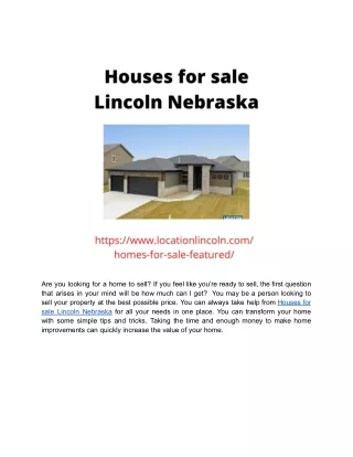 Houses for sale Lincoln Nebraska