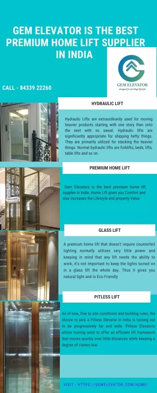Gem Elevator is The Premium Home Lift Supplier - 8433922260