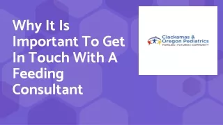 why it is important to get in touch with a feeding consultant