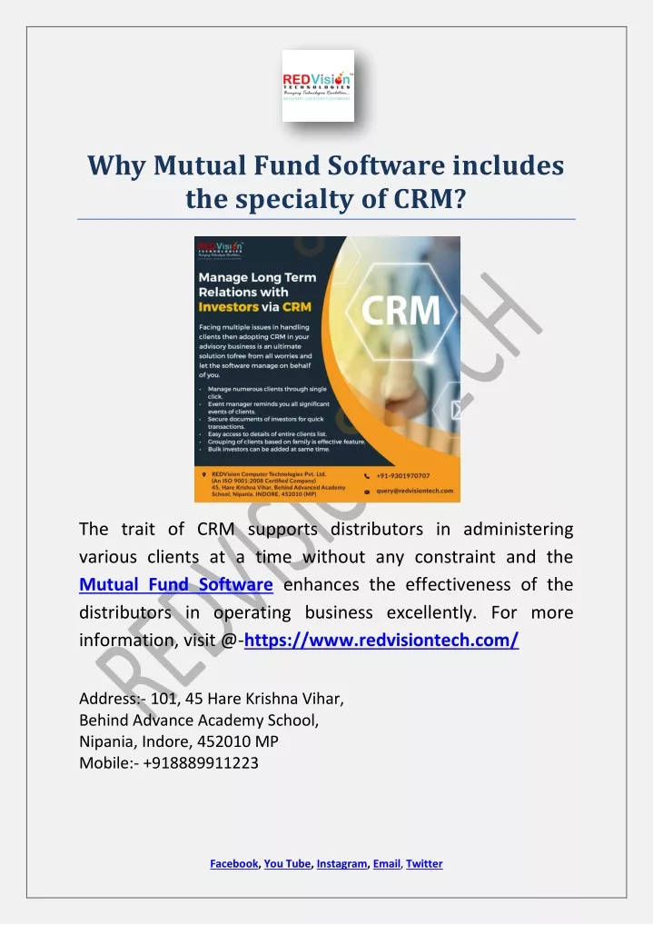 why mutual fund software includes the specialty