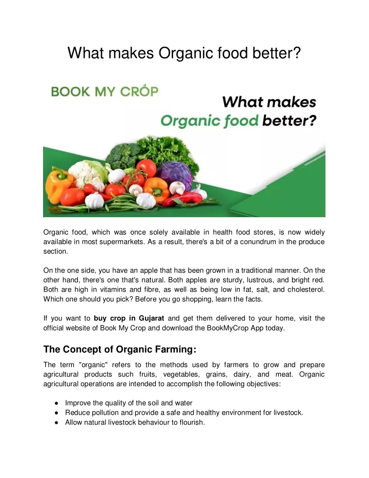 what makes organic food better