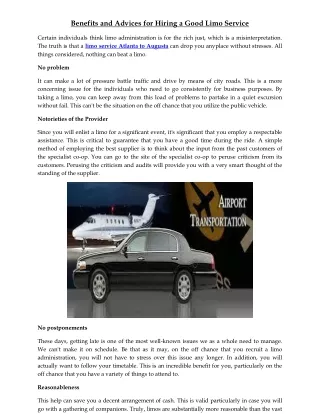 benefits and advices for hiring a good limo