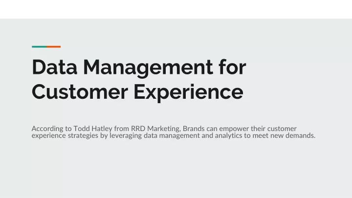 data management for customer experience