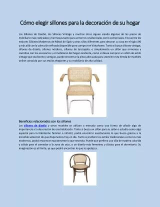 Cómo elegir sillones para la decoración de su hogar