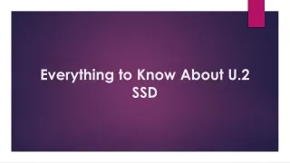 Everything to Know About U.2 SSD