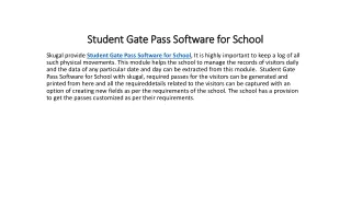 student gate pass software for school