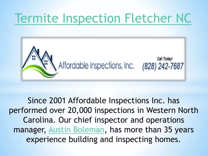 termite inspection fletcher nc