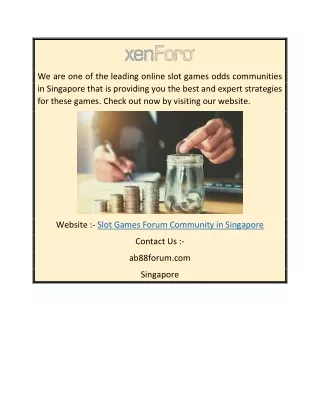 Slot Games Forum Community in Singapore  Ab88forum.com