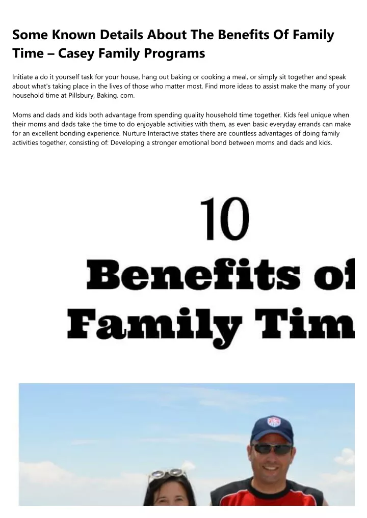 some known details about the benefits of family