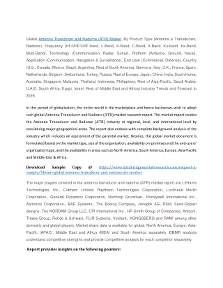 global antenna transducer and radome atr market