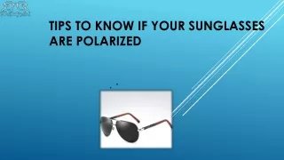 Tips to Know if Your Sunglasses are