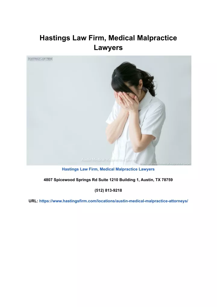 hastings law firm medical malpractice lawyers
