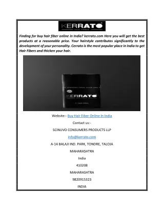 Buy Hair Fiber Online in India Kerrato.com