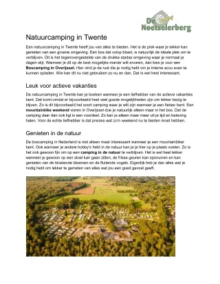natuurcamping in twente