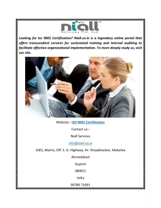 Iso 9001 Certification  Niall.co.in