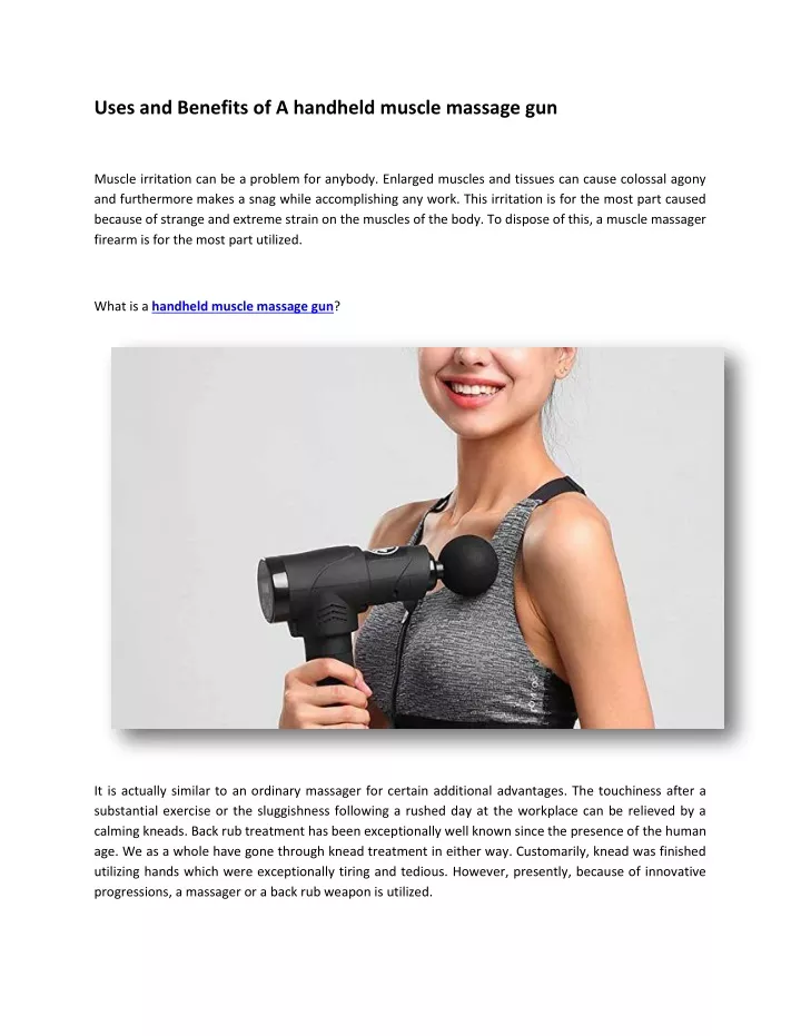 uses and benefits of a handheld muscle massage gun