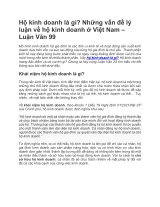 Hộ kinh doanh là gì Những vấn đề lý luận về hộ kinh doanh ở Việt Nam – Luận Văn 99