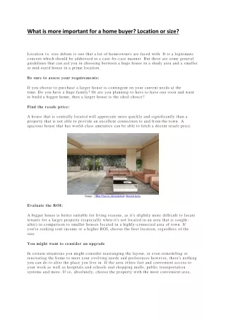what is more important for a home buyer location