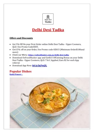 delhi desi tadka offers and discounts