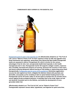pomegranate seed oil carrier oil for essential oils