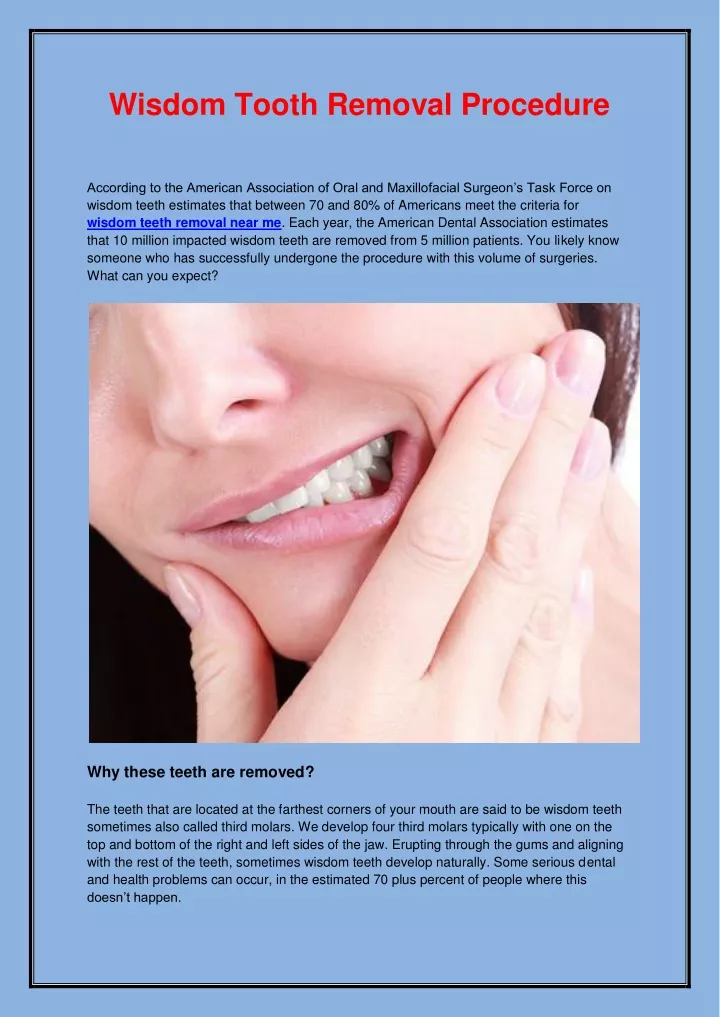 wisdom tooth removal procedure