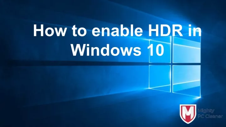 how to enable hdr in windows 10