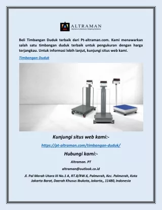 beli timbangan duduk terbaik dari pt altraman
