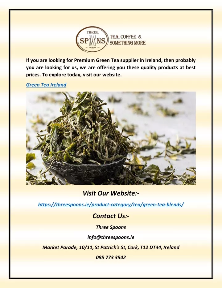 if you are looking for premium green tea supplier