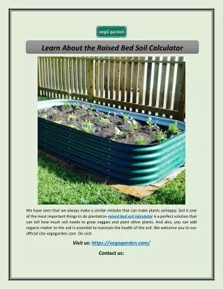 Learn About the Raised Bed Soil Calculator