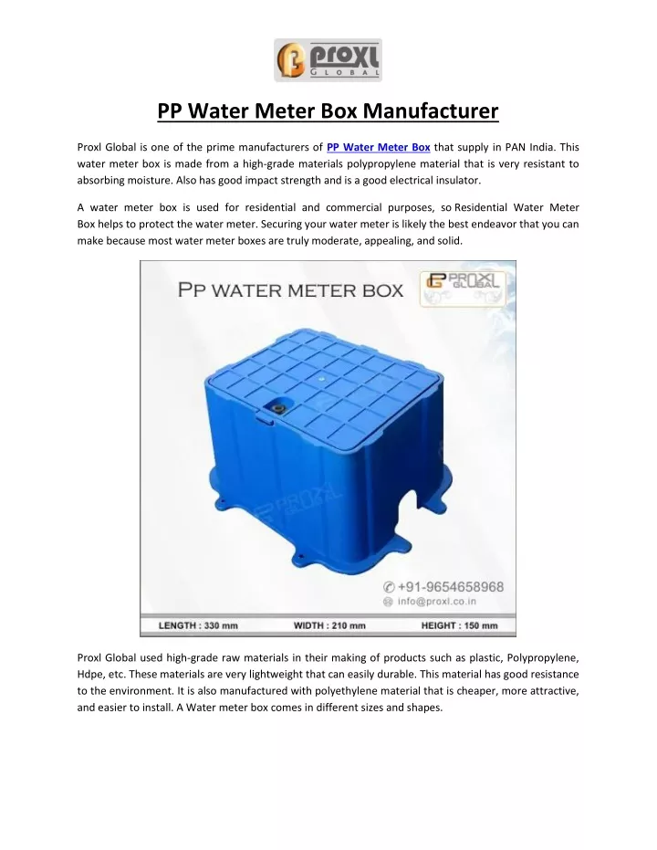 pp water meter box manufacturer