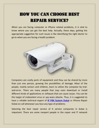 How You Can Choose Best Repair Service