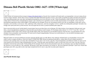dimana beli plastik shrink o882 1627 1558 whatsapp
