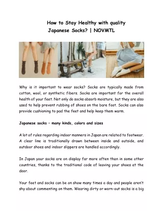 How to Stay Healthy with quality Japanese Socks- NOVMTL