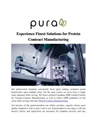 Protein Contract Manufacturing
