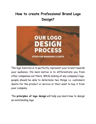 How to create Professional Brand Logo design -createdxb