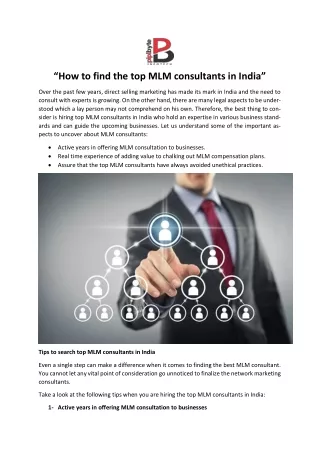 How To Find The Top MLM Consultants in India