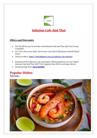 5% off - Infusion Cafe And Thai Menu Maroochydore, QLD