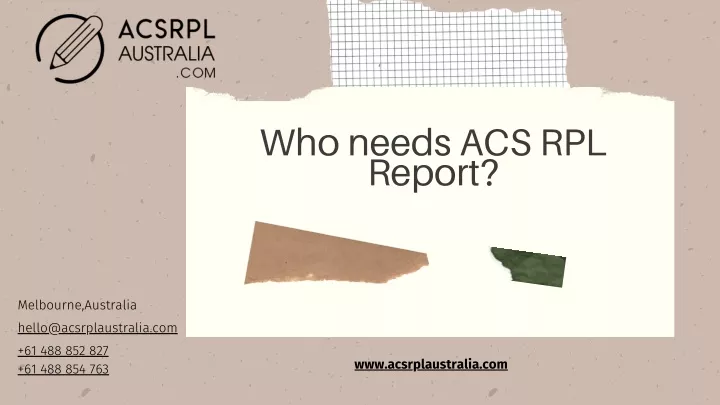 who needs acs rpl report