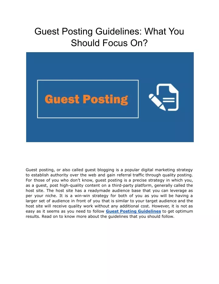 guest posting guidelines what you should focus on