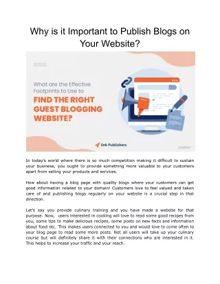 why is it important to publish blogs on your