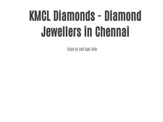 KMCL Diamonds - Diamond Jewellers in Chennai