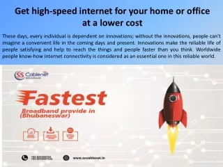 get high speed internet for your home or office