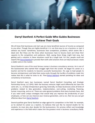 darryl stanford a perfect guide who guides