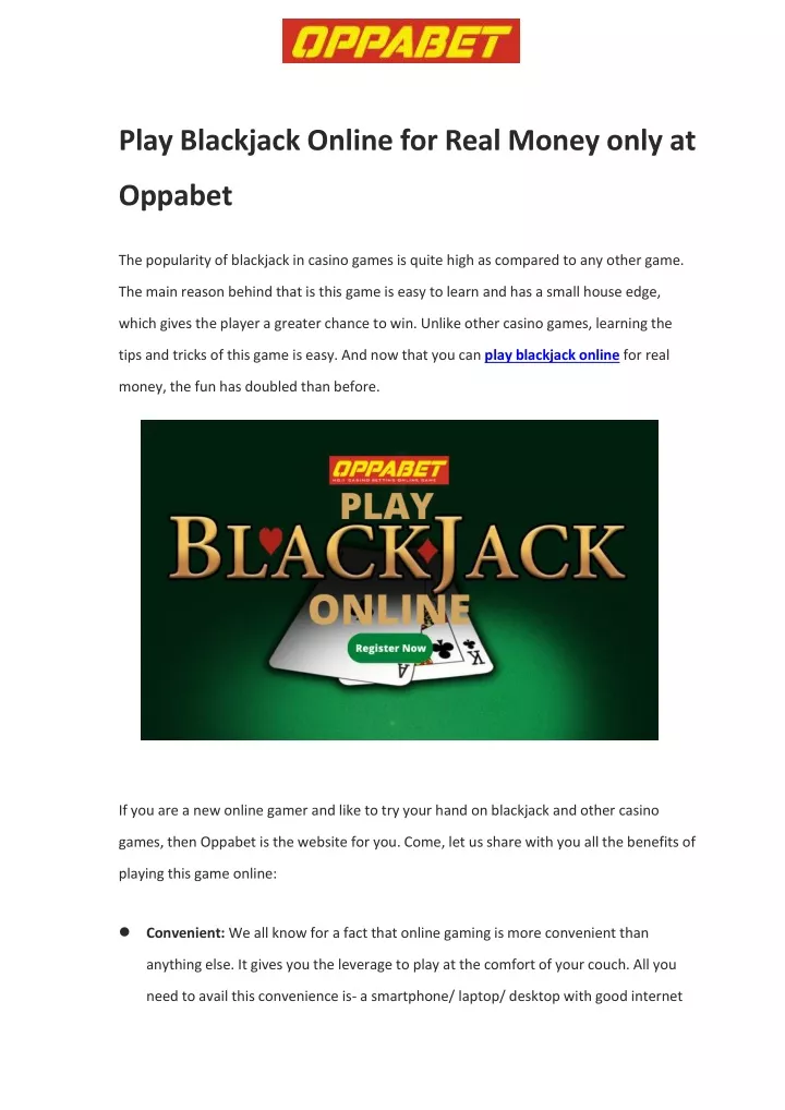 play blackjack online for real money only at