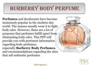 Burberry Body Perfume Buy _ RSK Fragrance